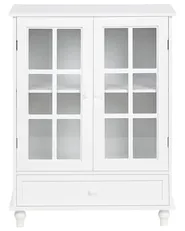 Glass Display Sideboard CARLET 71 cm White_968129