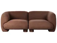 Modular Living Room Set 4 Seater MJALBI Boucle Brown_1075384