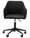 Krzesło biurowe regulowane welurowe czarne VENICE_732367