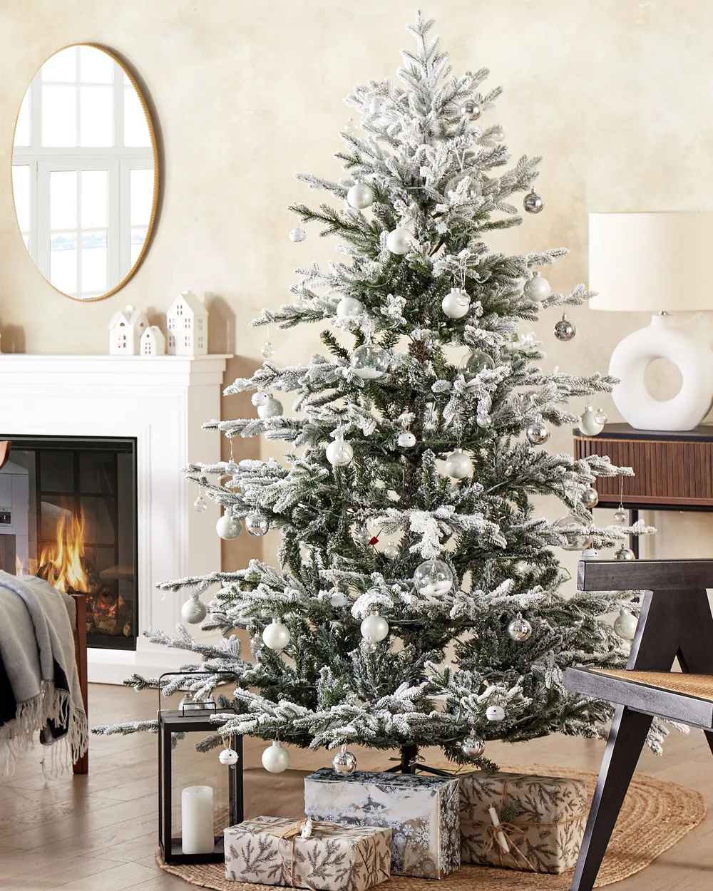 Artificial Snowy Christmas Tree BRISCO 180 cm White