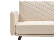 Divano letto 3 posti SENJA Velluto Beige_787327