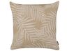 Set of 2 Jute Cushions Leaf Pattern 45 x 45 cm Beige RUBUS_888281