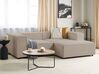 Left Hand 2 Seater Modular Jumbo Cord Corner Sofa Light Brown APRICA_926178