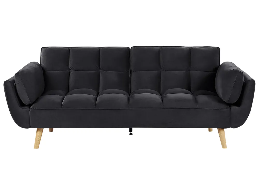 Sofa Bed 3 Seater ASBY Velvet Black