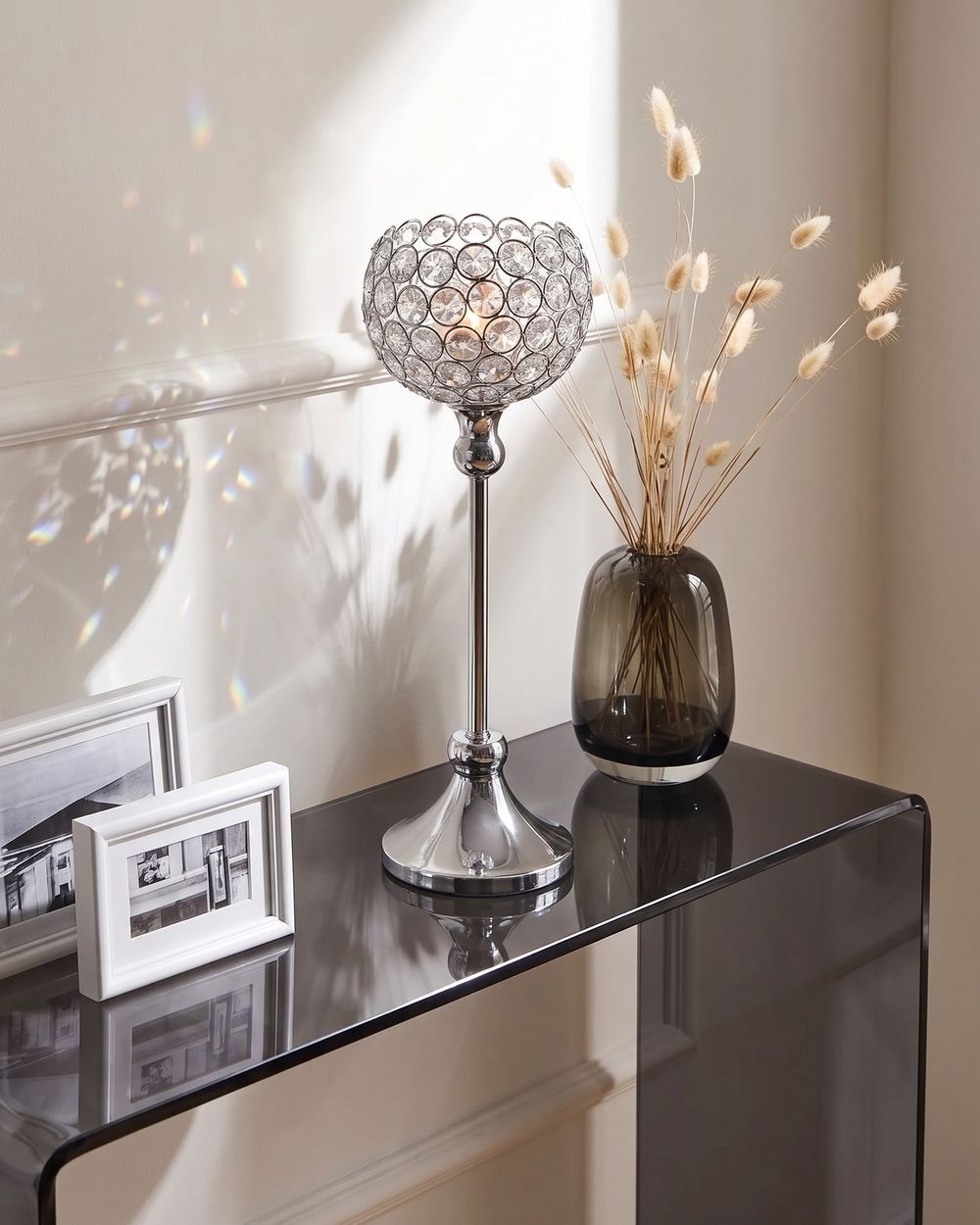 Candle Holder ESTERNAY 27 cm Metal Silver