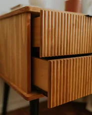 2 Drawer Bedside Table TIMMINS Pine Wood Brown_973204