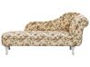 Chaise longue Chesterfield en tissu beige à motif floral côté droit NIMES_768979