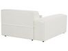 Canapé d'angle à droite modulable 3 places en bouclé avec ottoman blanc HELLNAR_911469