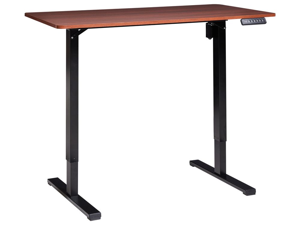 Elektromosan állítható asztal TAVARES 120 cm x 60 cm Barna/fekete