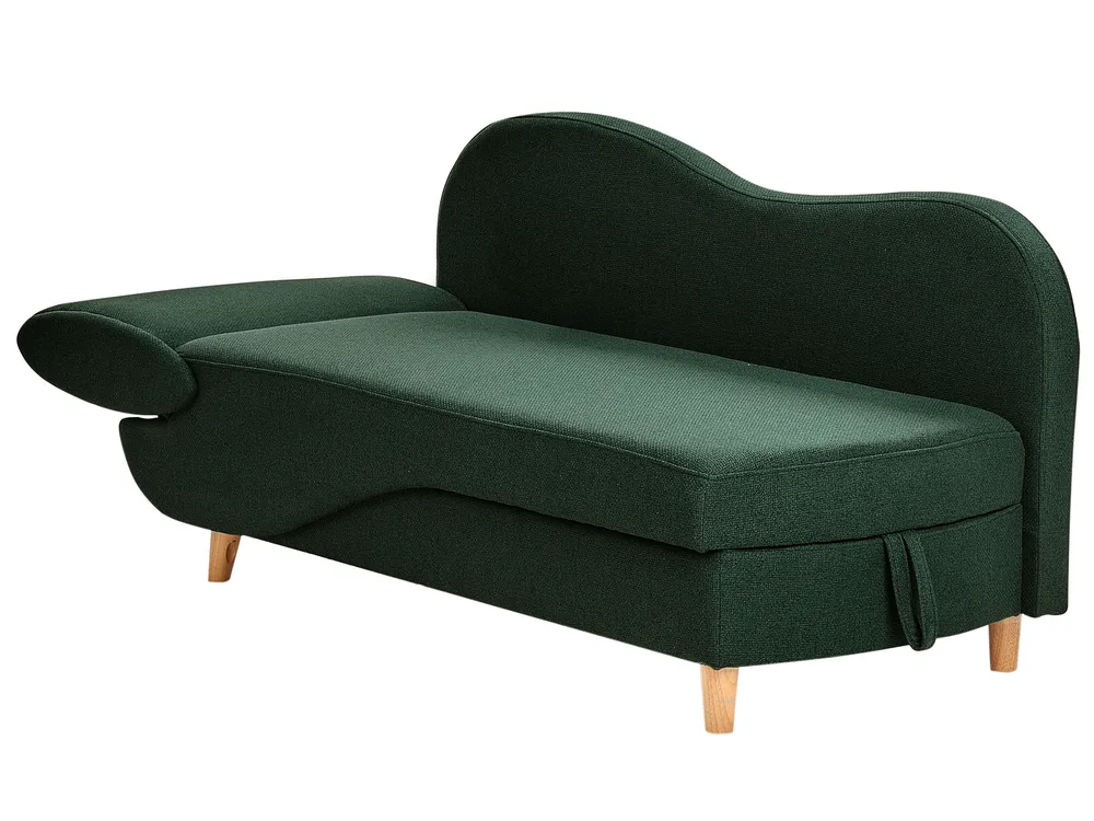 Chaise longue versione sinistra MERI con contenitore Lino sintetico Verde_937758