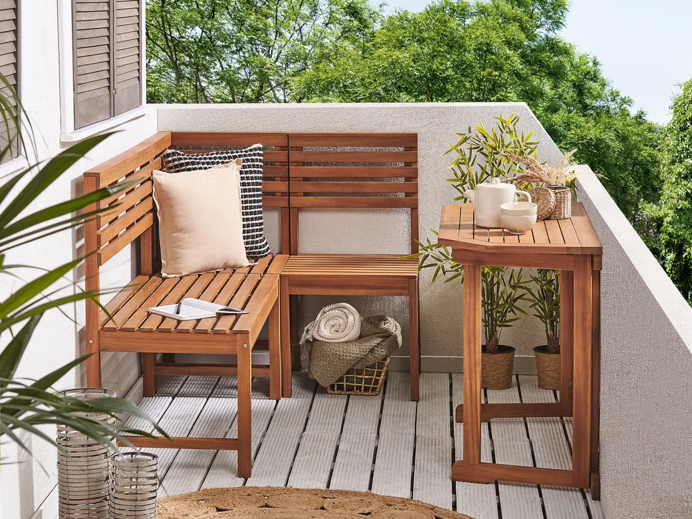 Balcony Table TREIA 110 cm 47 cm Acacia Wood Brown