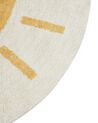 Okrúhly bavlnený koberec ø 140 cm svetlobéžová/žltá BAIKER_903867