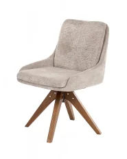 Esszimmerstuhl 2er Set drehbar DORRIS Stoff Taupe_1151866