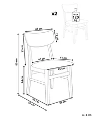 Set di 2 sedie da pranzo ANOKA Legno Marrone/Grigio_945285