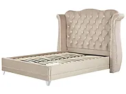 Letto Velluto AYETTE 160 x 200 cm Beige_832227