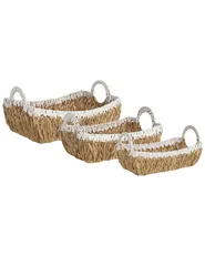 Zestaw 3 koszy CAMPHA Plecionka Naturalny_886148