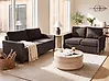 Living Room Set 5 Seater MARE Fabric Dark Brown
