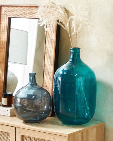 Dekorativ vase 48 cm glass turkis SAMOSA 