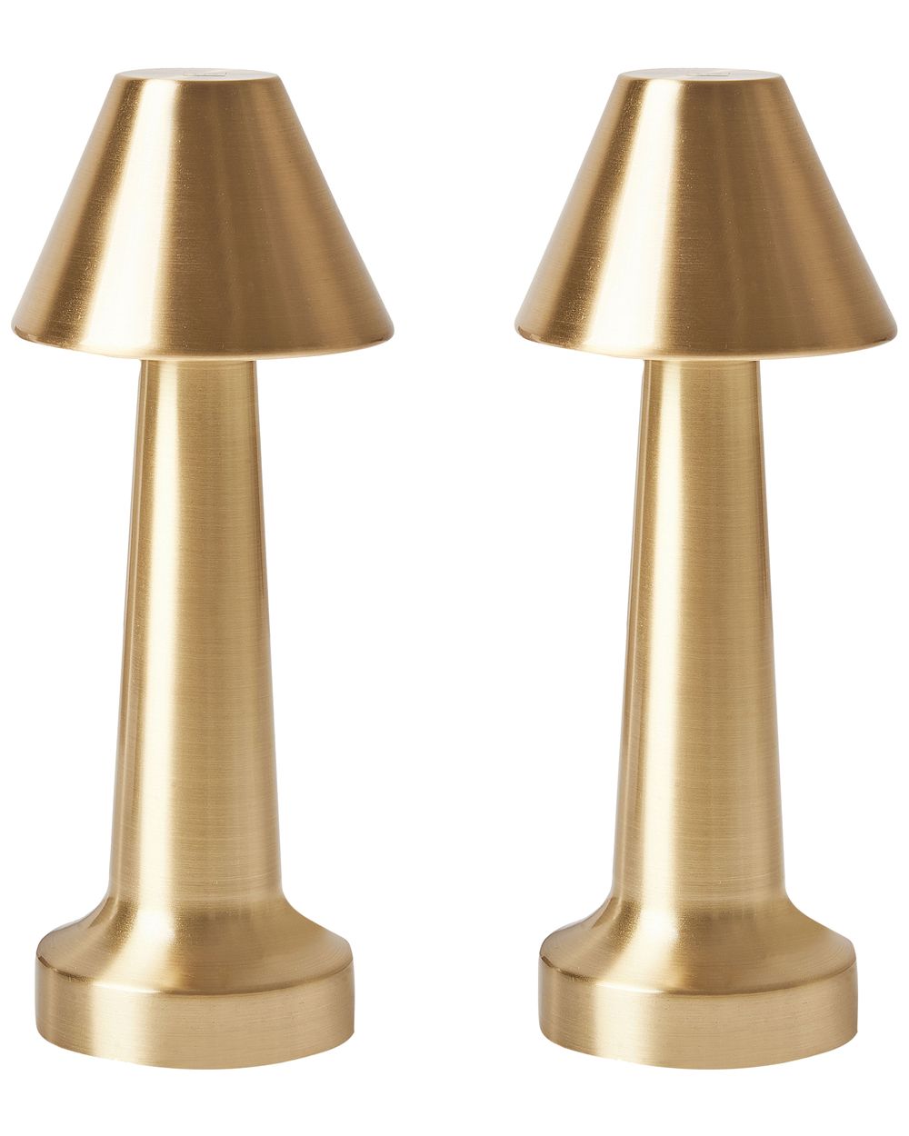Set of 2 Wireless LED Table Lamp JOANES with Dimmer Metal Gold