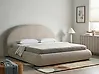 Ottoman Bed GRASSE Fabric Light Beige 180 x 200 cm (EU Super King)