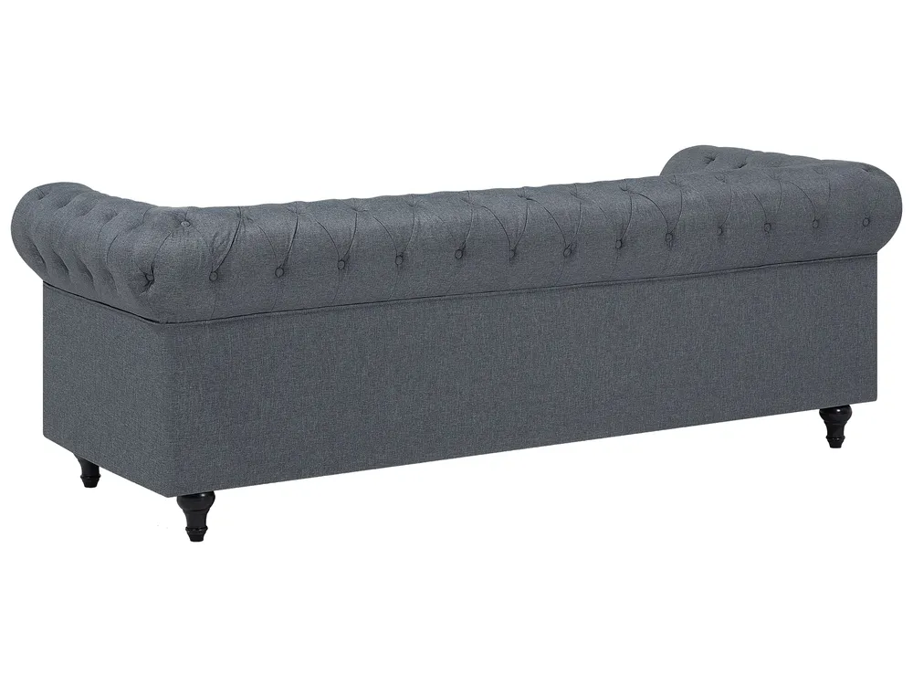 Corner Sofa 6 Seater CHESTERFIELD Fabric Grey Left Hand_706657