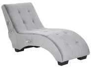 Chaise Longue SIMORRE with Built-In Bluetooth Speaker Velvet Grey_794358