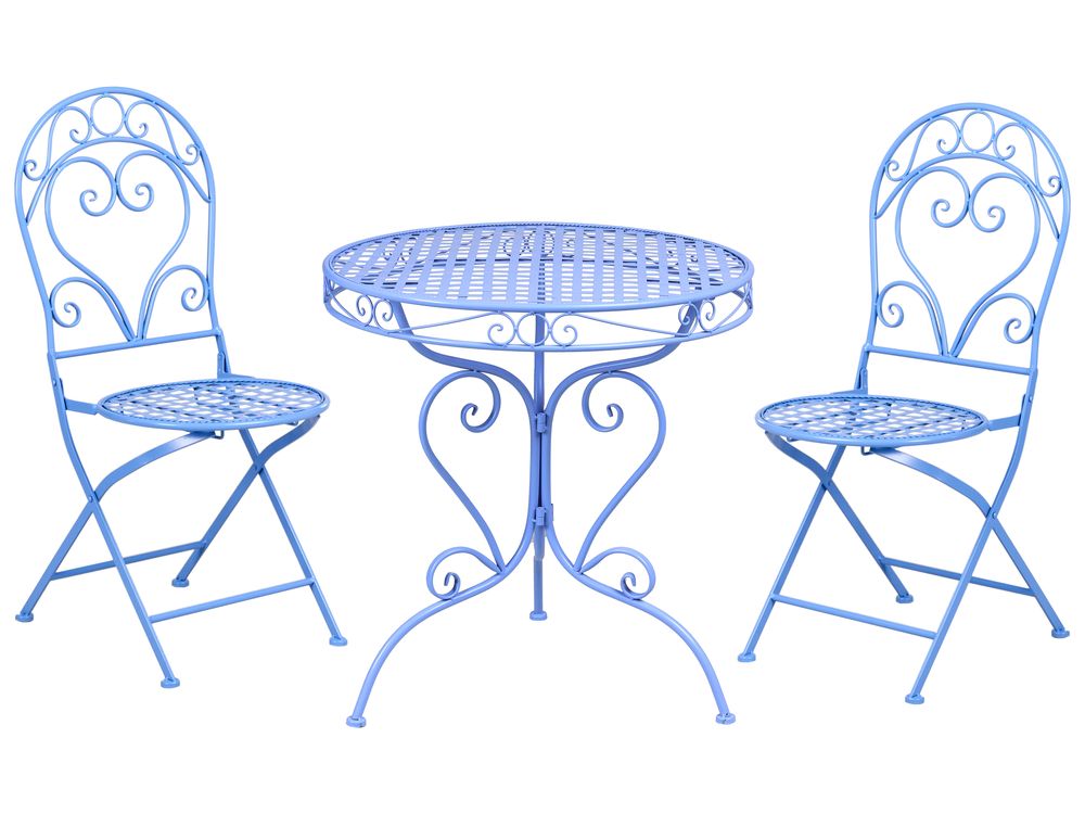 Bistro Set ALBINIA Metall Blau