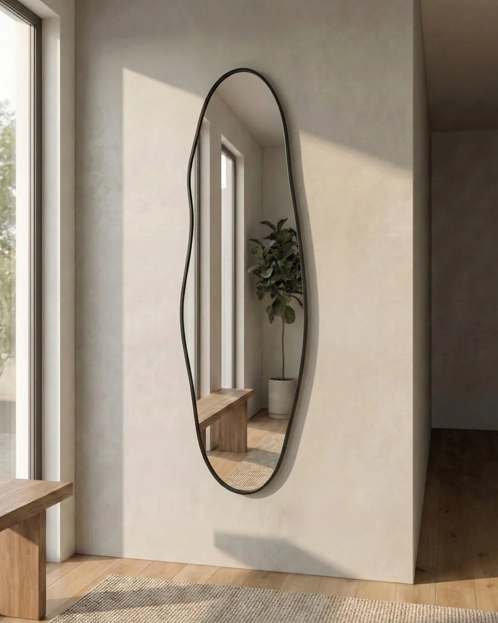 Lustro ścienne SALINS 47 cm 160 cm Metal Czarny