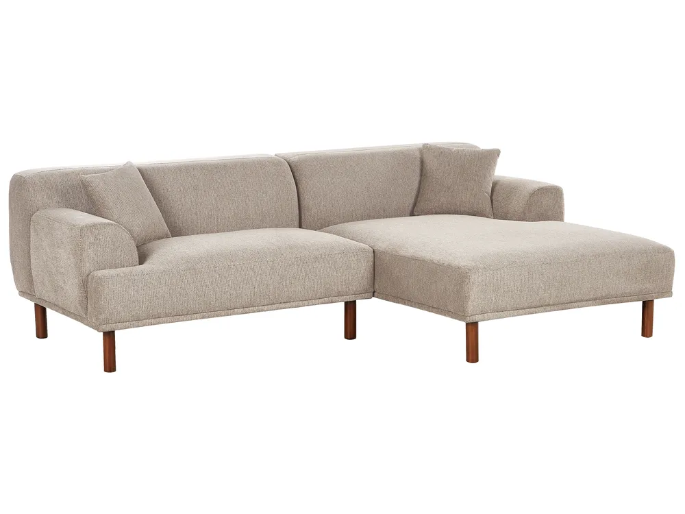 Corner Sofa 3 Seater HOLT Fabric Taupe Left Hand_959193
