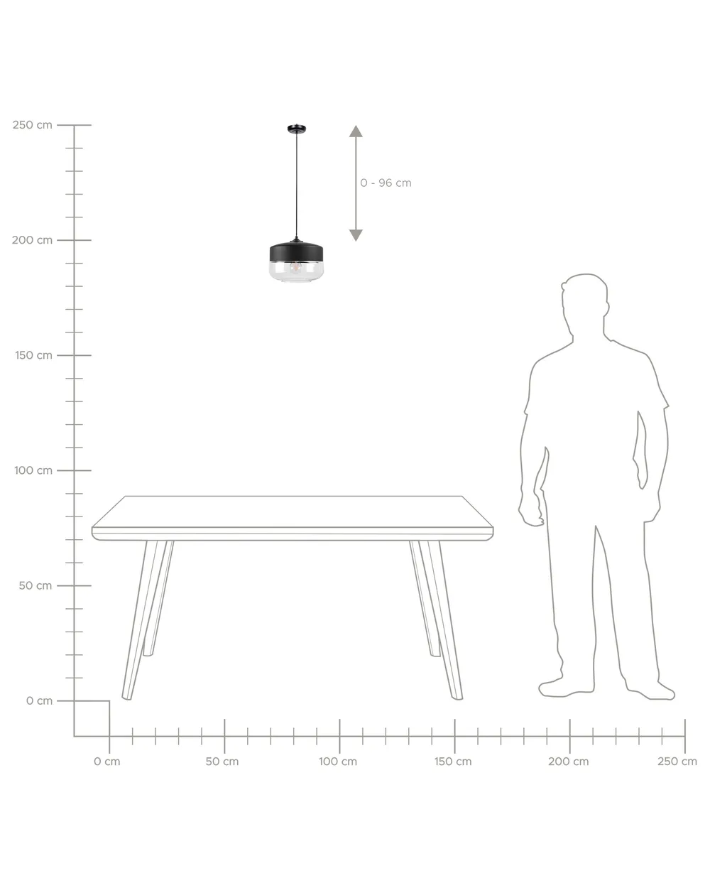 Pendant Lamp MURRAY Glass Black_752095