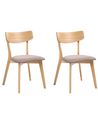 Set de 2 scaune dining HOLLY Lemn Maro deschis/Maro