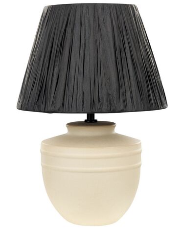 Lampada da tavolo ceramica beige e nero 44 cm TIGRE