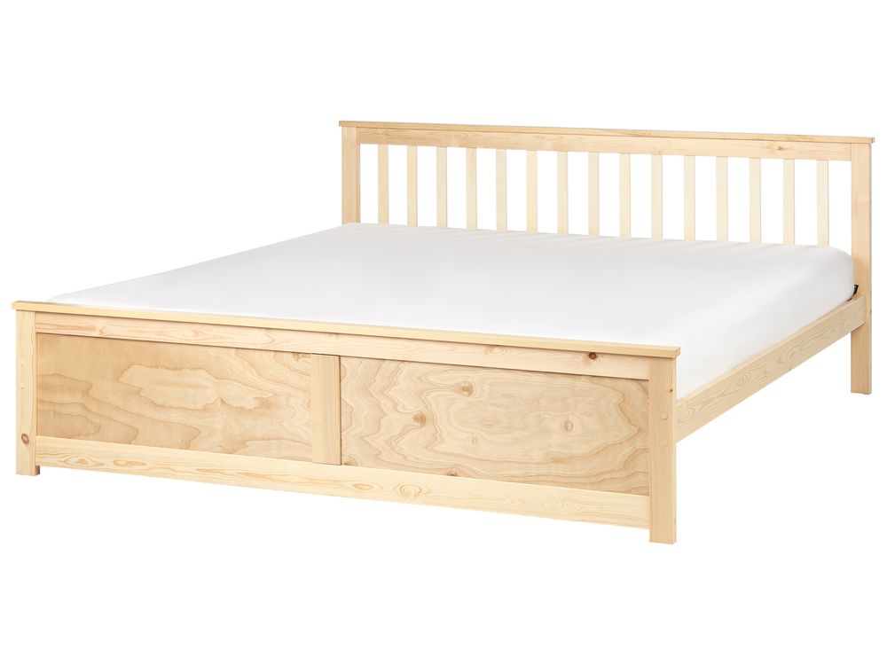 Cama Pinho OLENDON 180 x 200 cm Castanho claro
