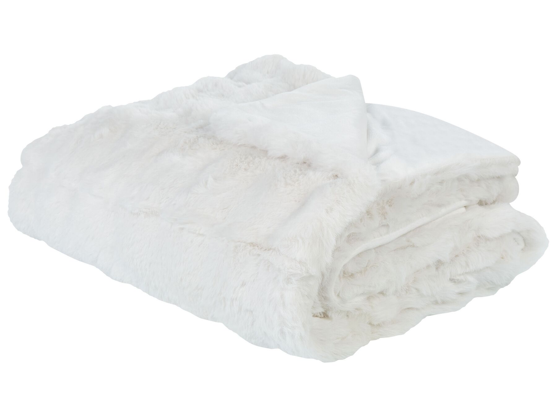 Faux Fur Bedspread 200 x 220 cm White SALKA_917359