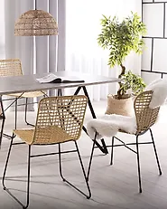 Lot de 2 chaises de salle à manger ELFROS Rotin Naturel_1171255