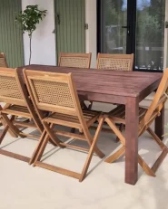 Stół ogrodowy TUSCANIA 180 cm 100 cm Drewno eukaliptusowe Ciemnobrązowy_990148