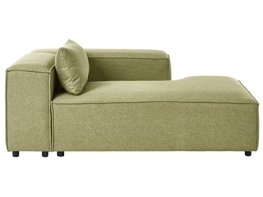 Left-Hand Chaise Longue BRANDE Fabric Light Green