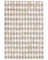 Kožený koberec béžovo-hnědý 140 x 200 cm SESLICE _851118