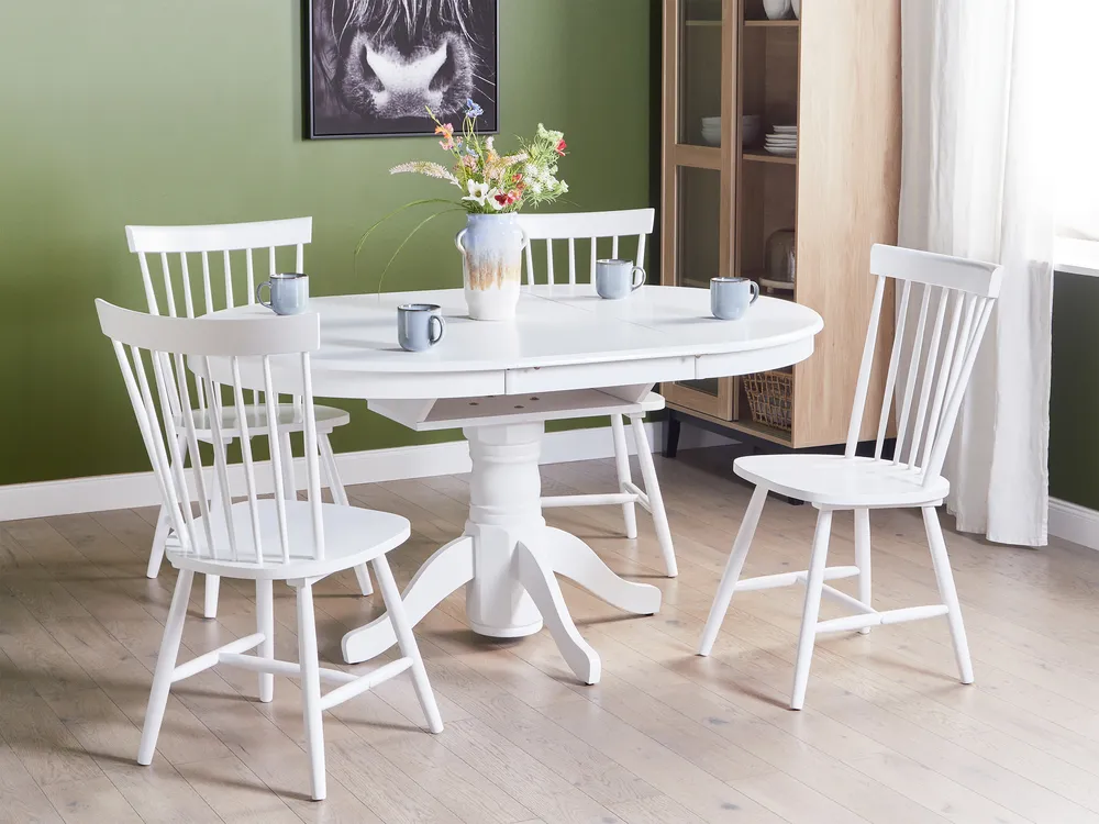 Extending Dining Table AKRON White 106/150 cm 106 cm_927583