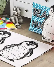 Tappeto per bambini HAJDARABAD Bianco 60 x 90 cm Cotone_1178129