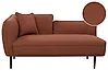 Left-Hand Chaise Longue CHEVANNES Boucle Dark Red