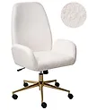 Silla de oficina CLARE Bouclé Blanco