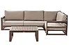Garden Corner Sofa with Table 4 Seater TIMOR Modular Certified Acacia Wood Dark Brown Left Hand
