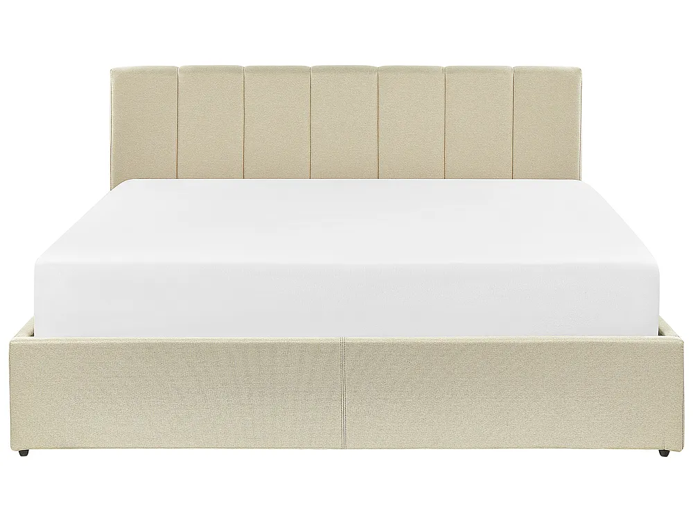 Bett mit Stauraum DREUX Stoff Beige 160 x 200 cm_861174