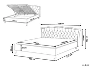 Letto contenitore METZ Velluto Grigio scuro 140 x 200 cm_779242