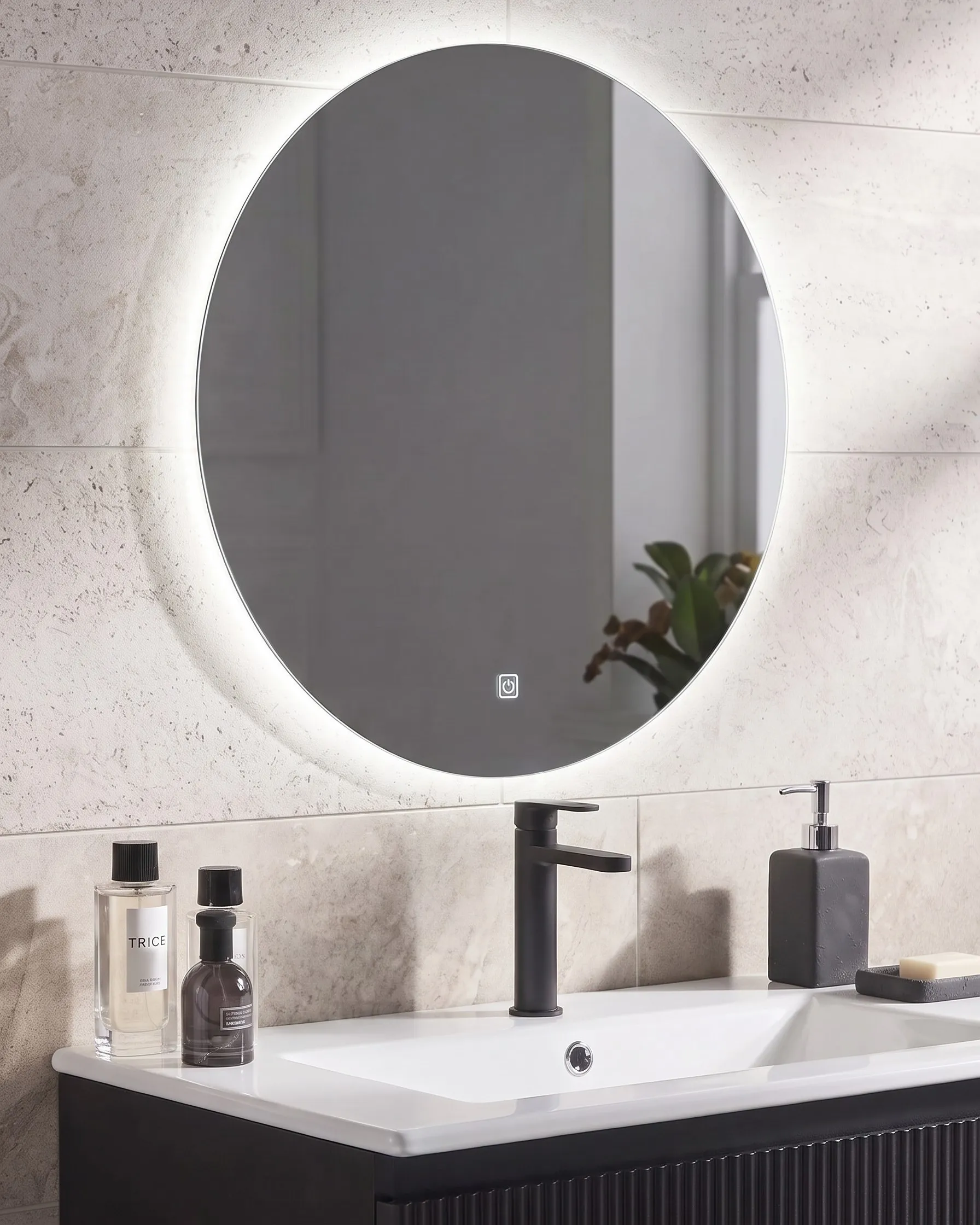 LED Bathroom Mirror CALLAC 60 cm 60 cm Silver_780747
