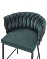 Set of 2 Velvet Bar Chairs Dark Green MILAN_925955