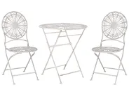 Bistro Set Folding SCAFA Metal White_856100