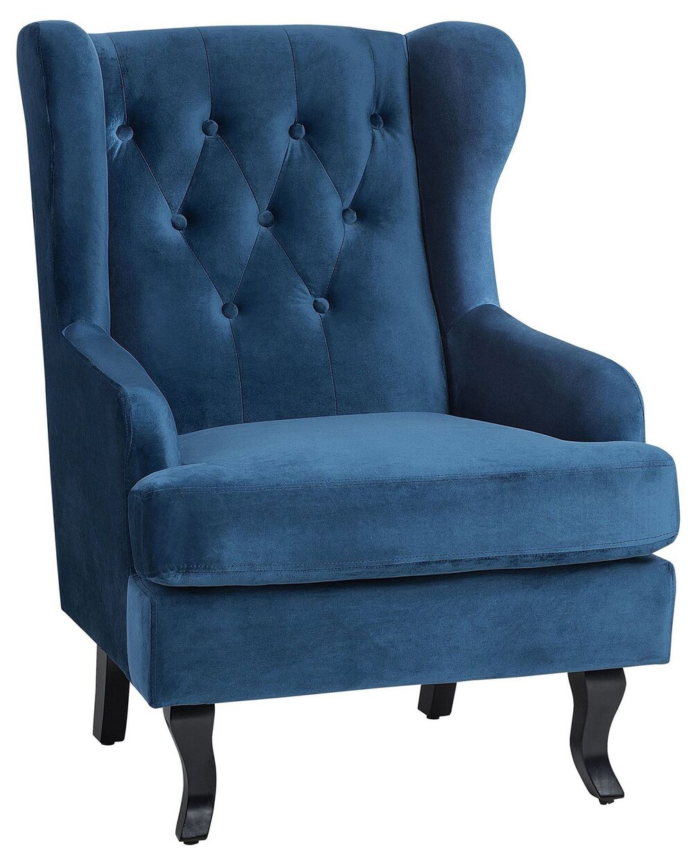 Poltrona com braços ALTA Veludo Azul escuro