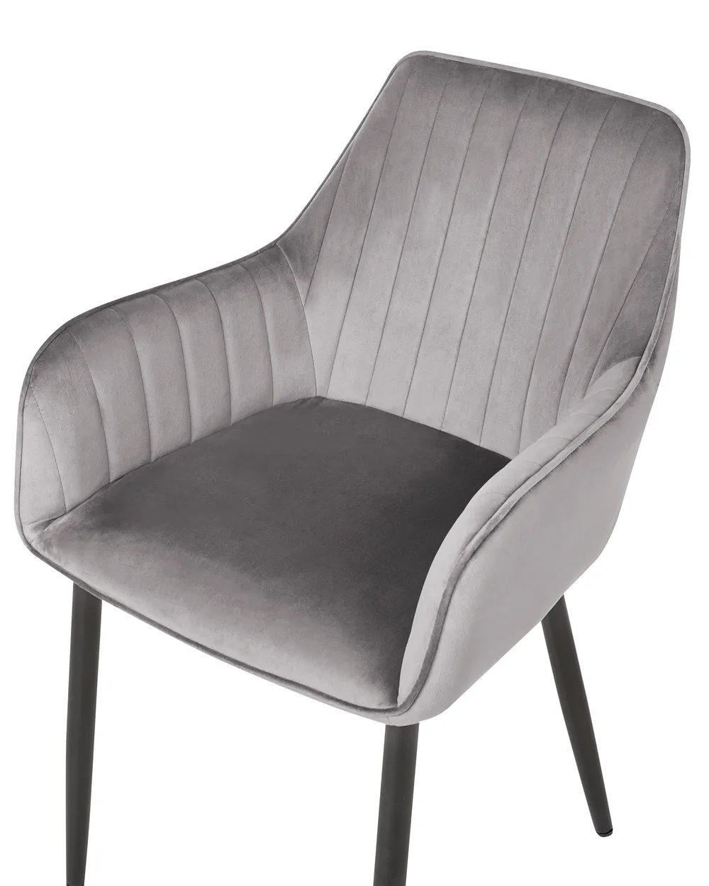 Set di 2 sedie da pranzo WELLSTON Velluto Grigio scuro_901892